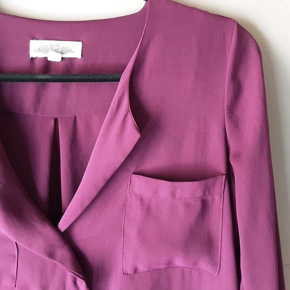 🌞 Hippie Rose V-neck Pull-over Blouse | Burgundy, Size XS - Picture 4 of 12